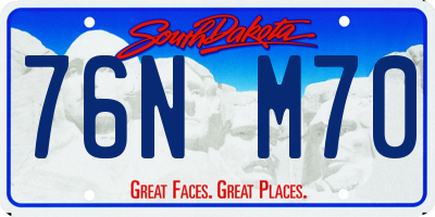 SD license plate 76NM70