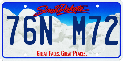 SD license plate 76NM72