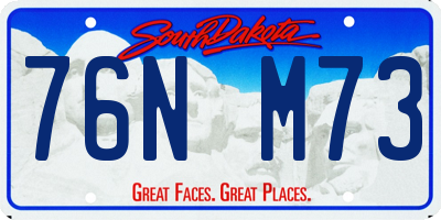 SD license plate 76NM73