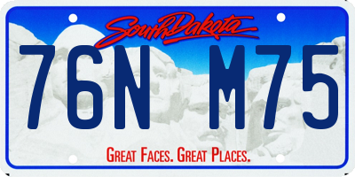 SD license plate 76NM75