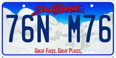 SD license plate 76NM76