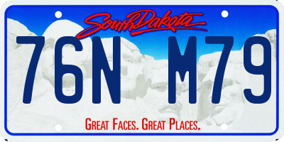 SD license plate 76NM79