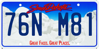 SD license plate 76NM81