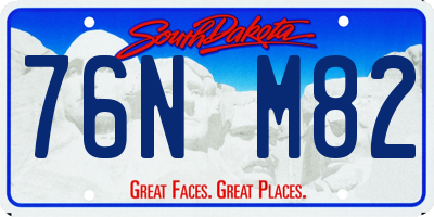 SD license plate 76NM82