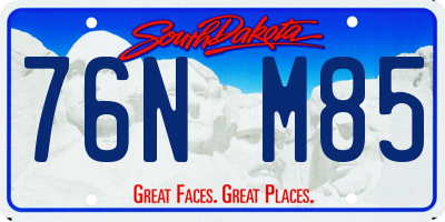 SD license plate 76NM85