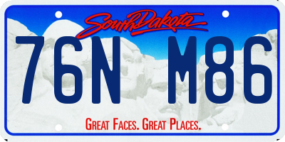 SD license plate 76NM86