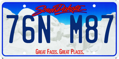 SD license plate 76NM87