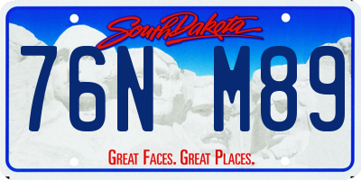 SD license plate 76NM89