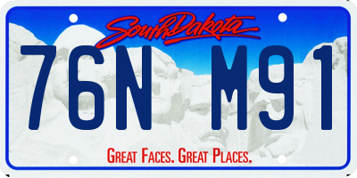 SD license plate 76NM91
