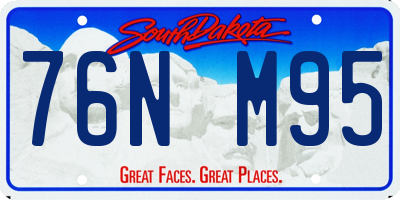 SD license plate 76NM95