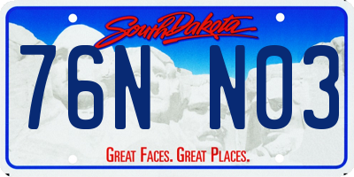 SD license plate 76NN03