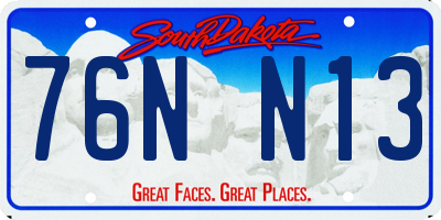 SD license plate 76NN13