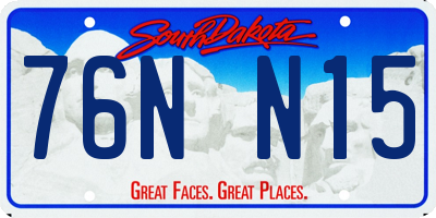 SD license plate 76NN15