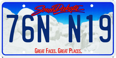 SD license plate 76NN19