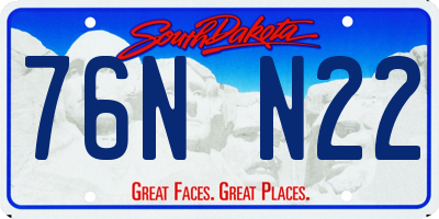 SD license plate 76NN22