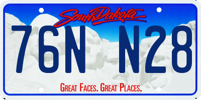 SD license plate 76NN28