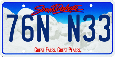 SD license plate 76NN33