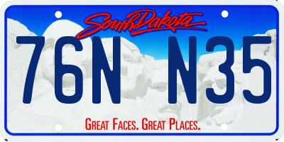 SD license plate 76NN35