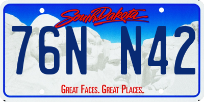 SD license plate 76NN42