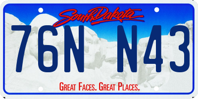 SD license plate 76NN43