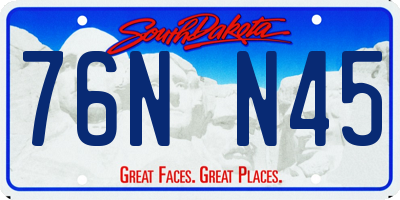 SD license plate 76NN45