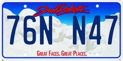 SD license plate 76NN47