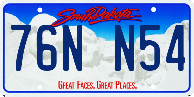 SD license plate 76NN54