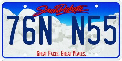 SD license plate 76NN55