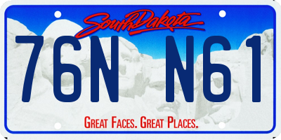 SD license plate 76NN61