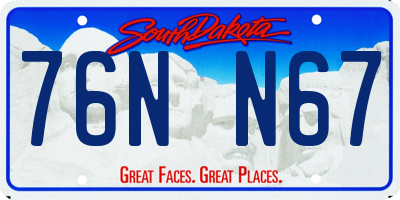 SD license plate 76NN67