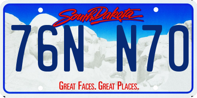SD license plate 76NN70