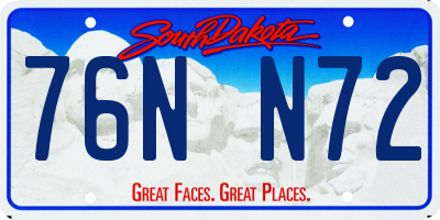 SD license plate 76NN72