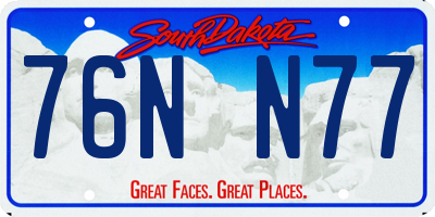SD license plate 76NN77