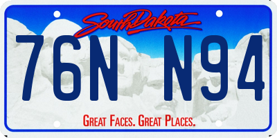 SD license plate 76NN94