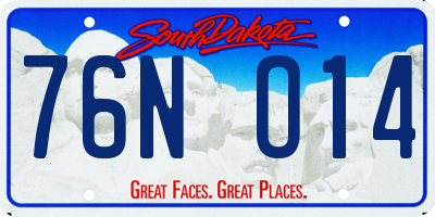 SD license plate 76NO14