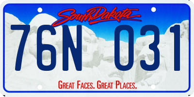 SD license plate 76NO31