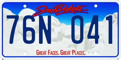 SD license plate 76NO41