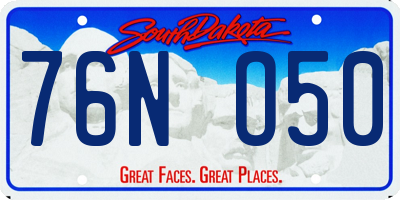 SD license plate 76NO50