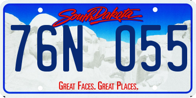 SD license plate 76NO55