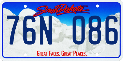 SD license plate 76NO86