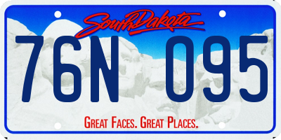 SD license plate 76NO95