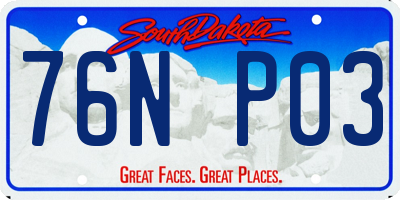SD license plate 76NP03