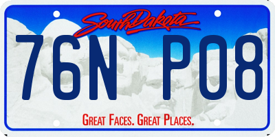SD license plate 76NP08