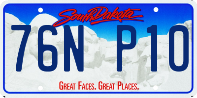 SD license plate 76NP10