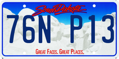 SD license plate 76NP13