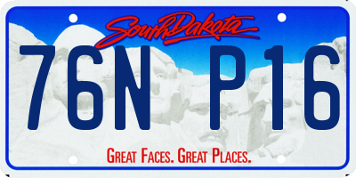 SD license plate 76NP16