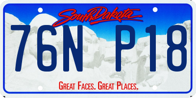 SD license plate 76NP18