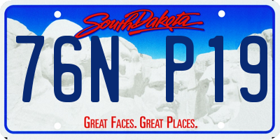 SD license plate 76NP19