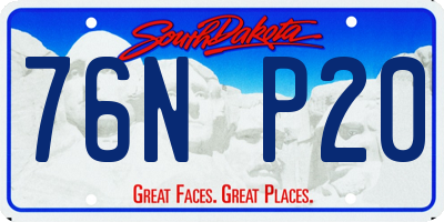 SD license plate 76NP20