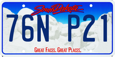 SD license plate 76NP21